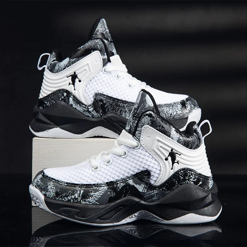 

Пара детских четырехсезонных баскетбольных кроссовок с высоким берцем и сеткой, износостойкие и удобные кроссовки, размеры 31-40, CT-661