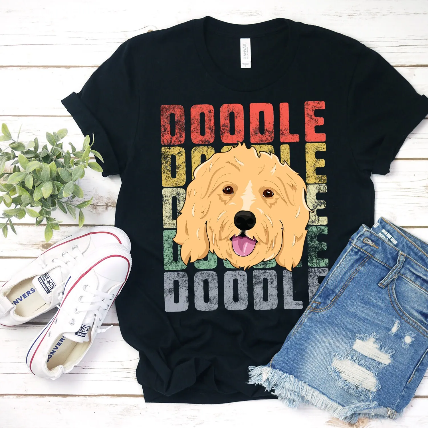 Vintage Doodle T Shirt Dog Lover GoldenDoodle Owner Life Is Golden