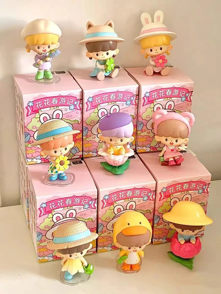 Cute Anime Figure Gift Surprise Box Original Zhuo Dawang Spring Travels Series Blind Box Toys Model Confirm Style