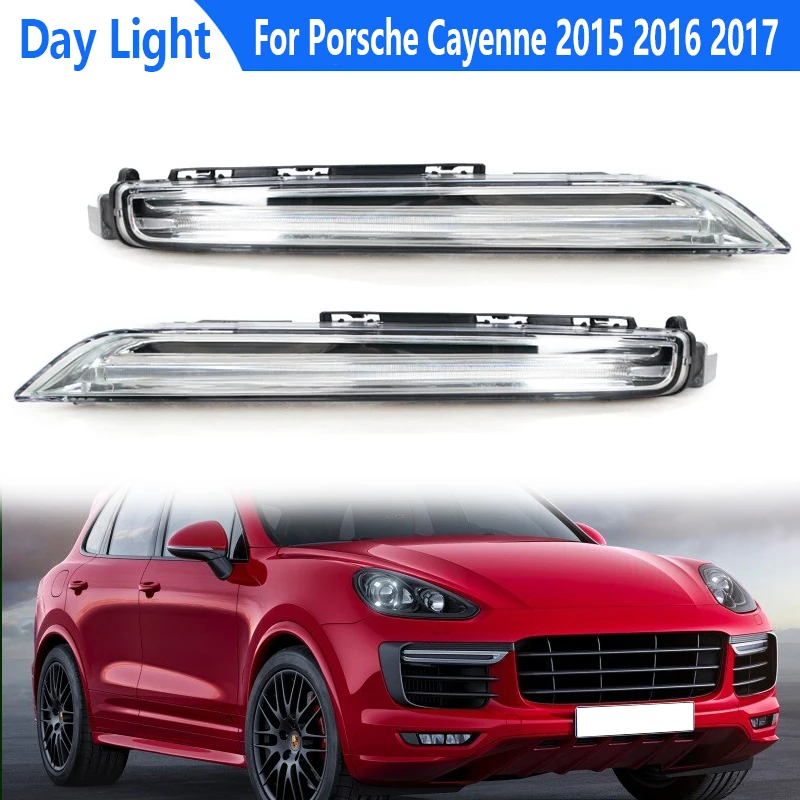 

Car Daytime Running Light For Porsche Cayenne 2015 2016 2017 LED DRL Day Light Driving FogLamp Car Light 7P5941181J 7P5941182J