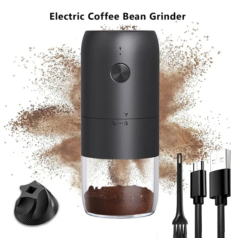 New Professional Portable Electric Coffee Grinder 1800mAh Strong Power Fast Bean Grinding Charging Low Noise Powder