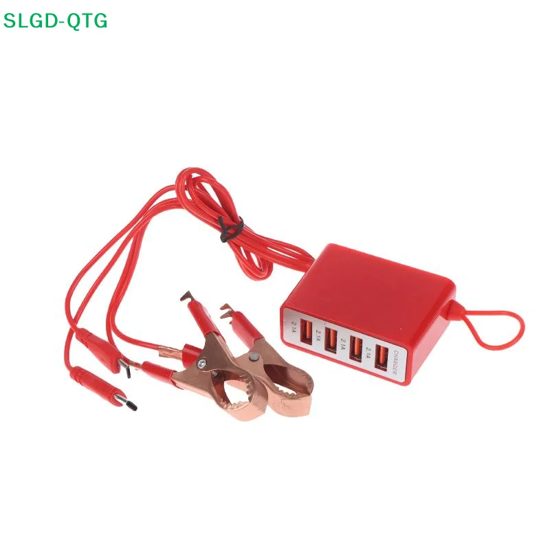 

New 1Pcs Truck Motorcycle Accessories 4 USB Ports Lanyard Clip Charger DC12V/24V To 5V Charging Port 2.1A