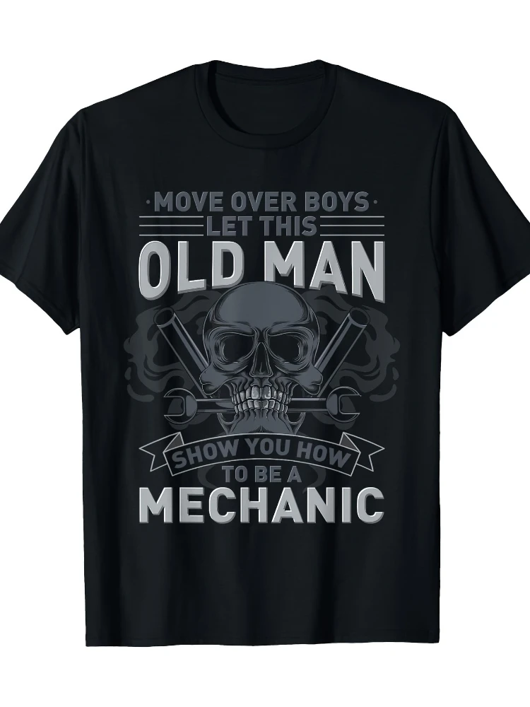 Technician pattern T-shirt-auto mechanic -100% cotton short-sleeved printed O-neck T-shirt.