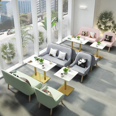 # Modern Restaurant Sofa Set In Colorful Pink Green Blue Leather For Dining Hotel Booth Style For Villa