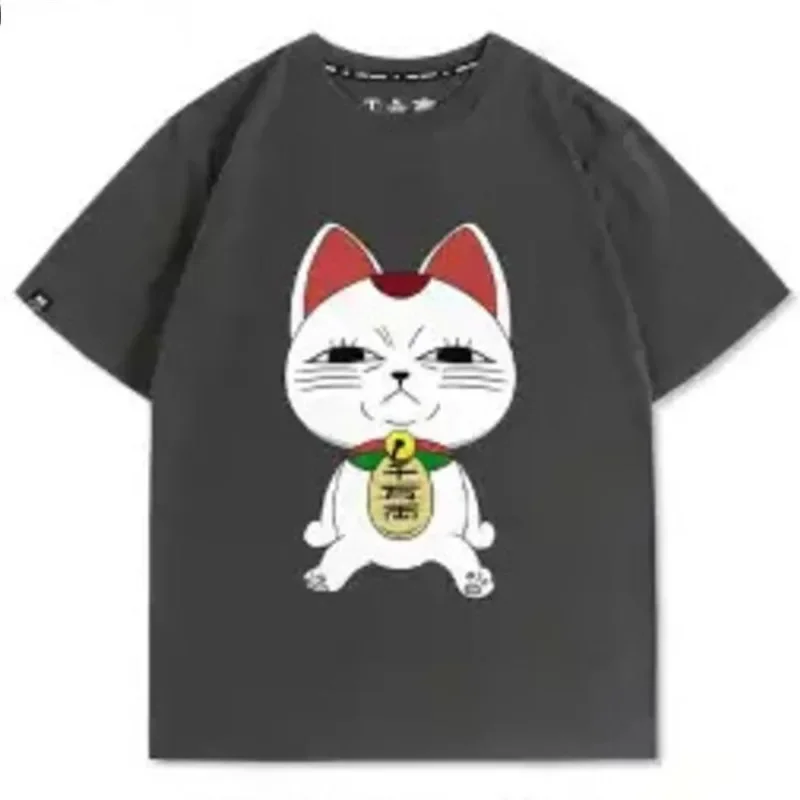 

Dingdang Y2K Cat Топы и футболки Притяжение богатства Аниме Высокоскоростная повседневная хлопковая футболка с короткими рукавами Мужчины Женщины Свободный топ Футболка Новый