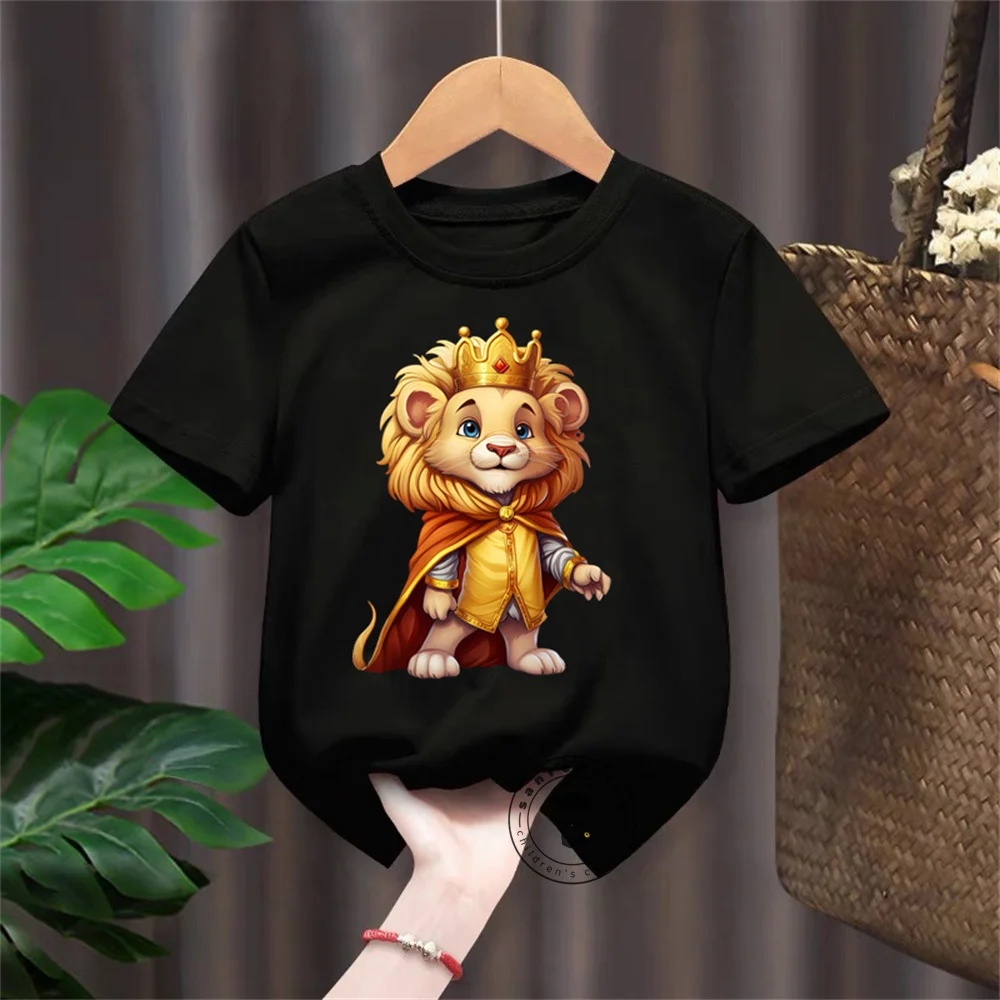 Chic Lion King Apparel for Kids Trendy Simple Graphics on Soft T-Shirts O-Neck Design Perfect Summer Clothing for a Cool Look