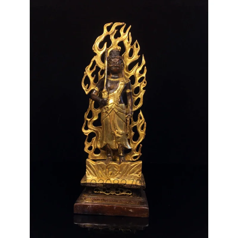 

30cm Pure copper peacock Ming Wang ornament, antique gilded, immovable Ming Wang Buddha statue, original life Buddha