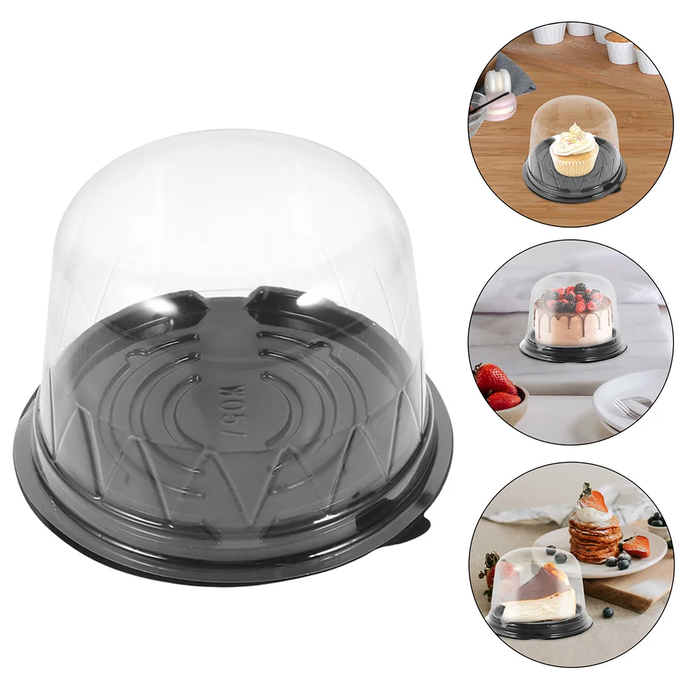 

100pcs Mini Cake Boxes Pet Cupcake Containers For Dessert Packing Muffin Dome Box Cake Carrier Small Dome Box Individual Cupcake