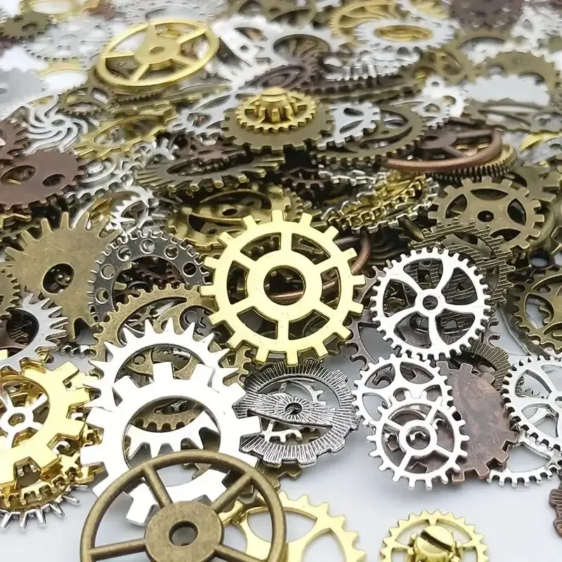 About 50g Random Mix Color Mix Size Metal Mechanical Steampunk Cogs Gears Charms Pendant For DIY Jewelry Making Accessories image 5