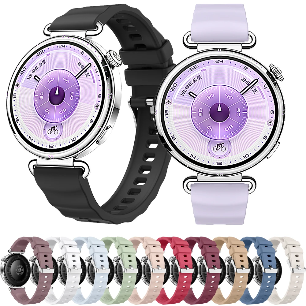 

18mm Silicone Band Metal Connector for Huawei Watch Gt 6 41mm WristBand Silicone Sport Band for Huawei Gt 5 41mm Accessories