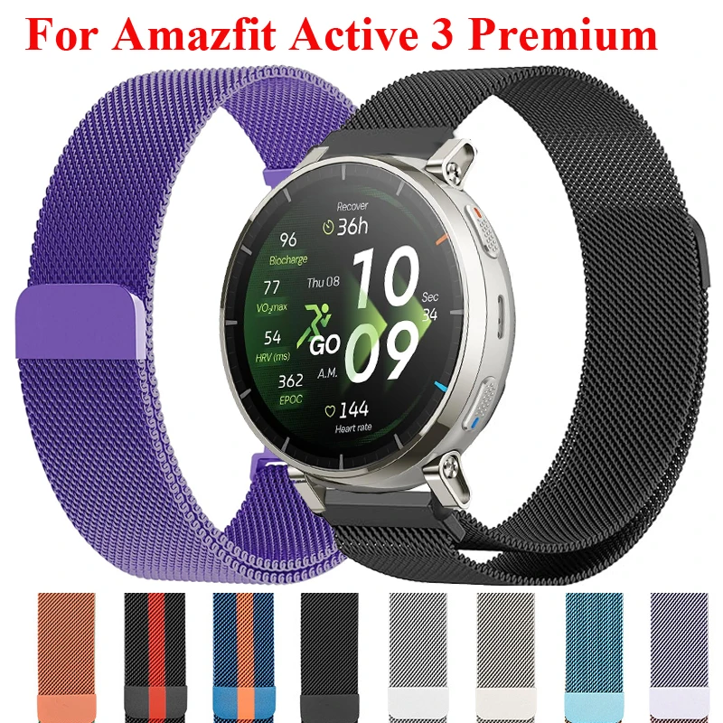 20mm 22mm Milanese Loop für Amazfit Active 3 Premium Metallarmband für Amazfit Active 2 1/Bip 6 5 3/GTS GTR4 3 2/42 47mm/Active Max