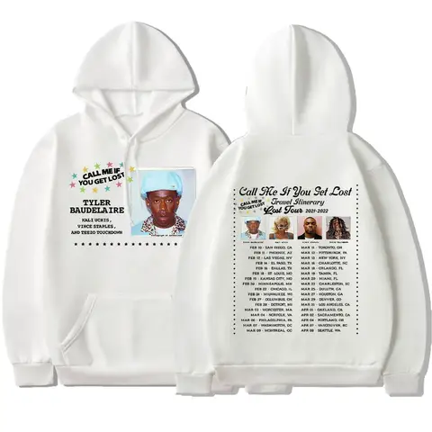 Tyler The Creator 후드 의류 길을 잃었다면 나에게 전화하십시오 투어 프린트 남성 여성 후드 트렌드 streetwear 힙합 운동복