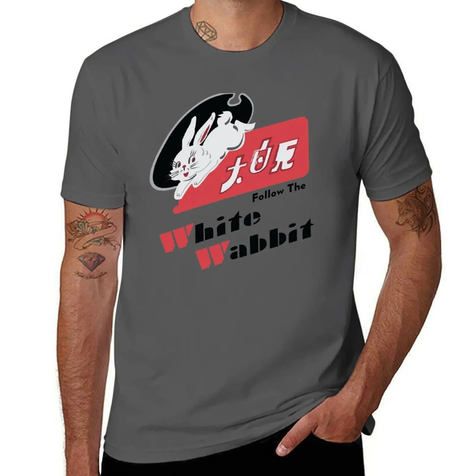 

Футболка Follow The White Wabbit, незаменимая футболка, мужские футболки для мужчин, повседневная футболка