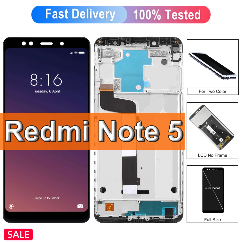 For Xiaomi Redmi Note 5 Pro LCD Display With Frame For Redmi Note 5 Display Replacement Digitizer Assembly Repair Parts