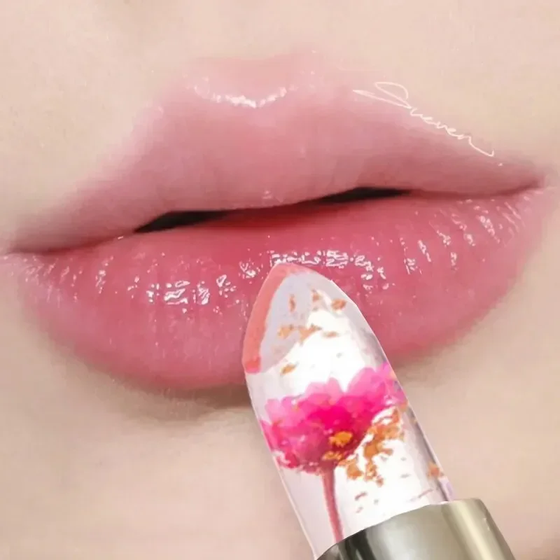 

Heallor Flower Temperature Color Changing Lipstick Crystal Jelly Lip Balm Gloss Transparent Long Lasting Lip Balm Moisturizer Ma