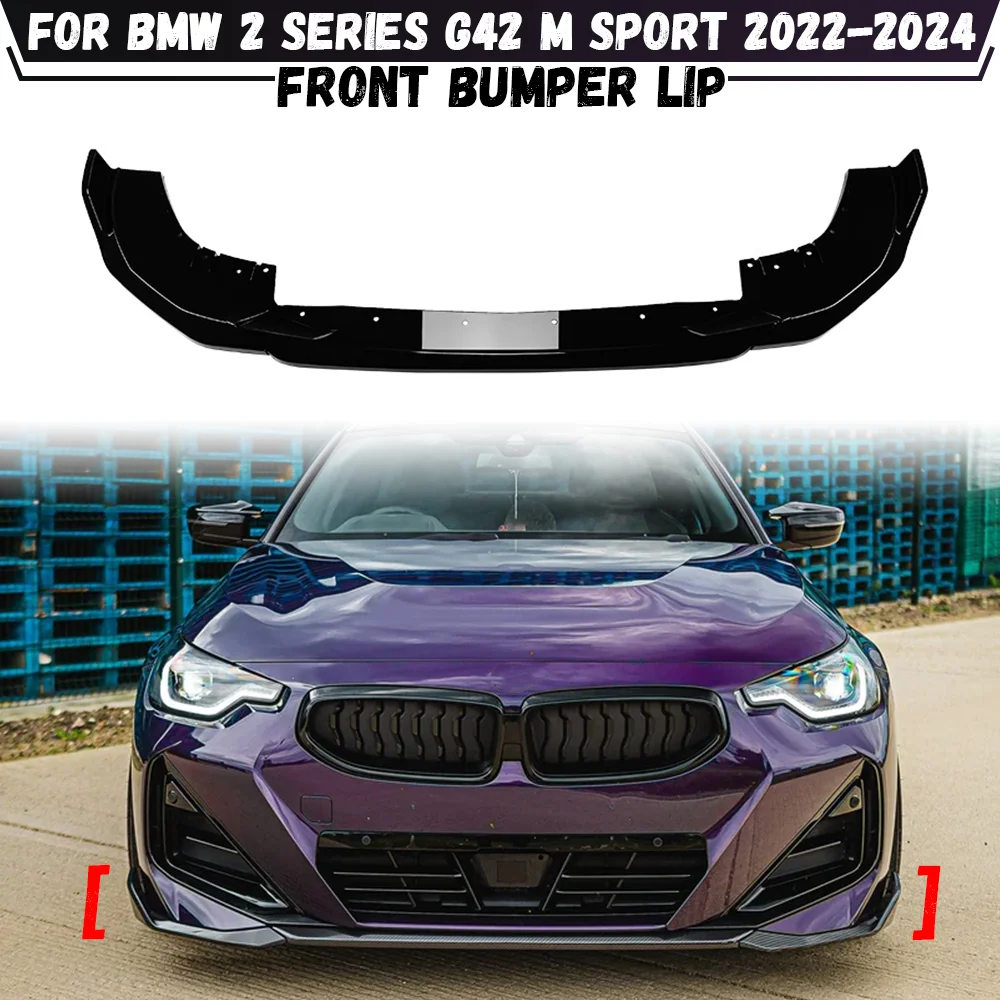 For BMW 2 Series G42 218i 220i 220d 230i Coupe M Sport 2022 2023 2024 Front Bumper Lip Chin Spoiler Splitter Diffuser Bodykit