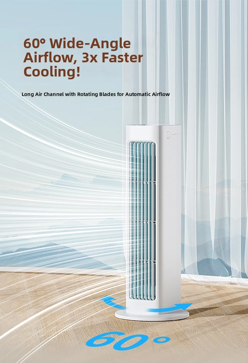 Wireless Bladeless Tower Fan For Office Portable Usb Desktop Cooling_voghion.com