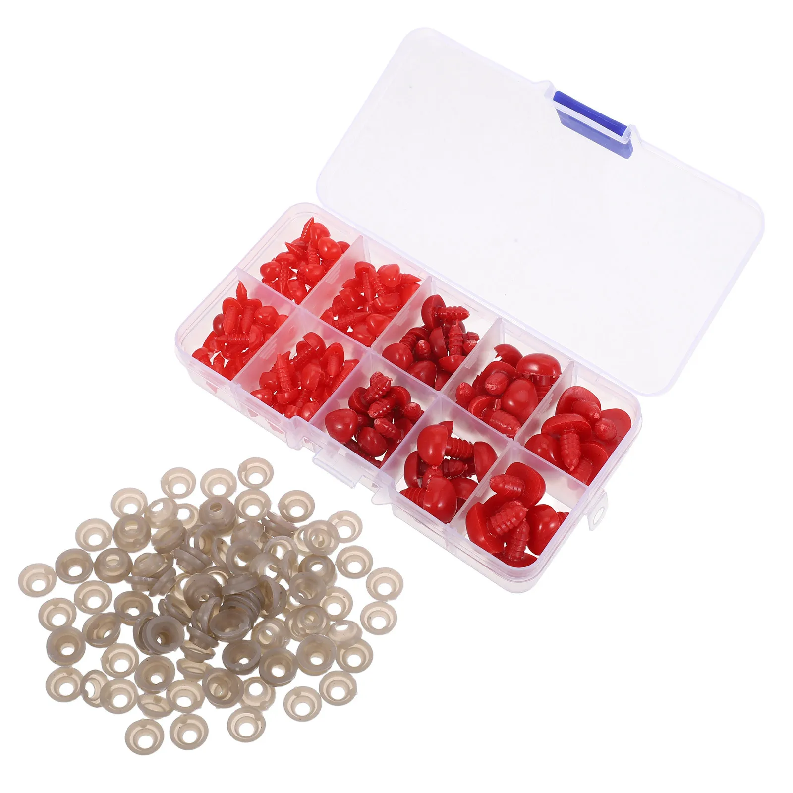 

125pcs Plastic Animal Safety Craft Nose For Stuffed Animals Crochet Replacement With Washers - Small Bear Cat