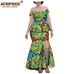 2024 African Clothes for Women Strapless Dashiki Tops and Print Skirt 2 Piece Set for Women Plus Size Outfits A1926001