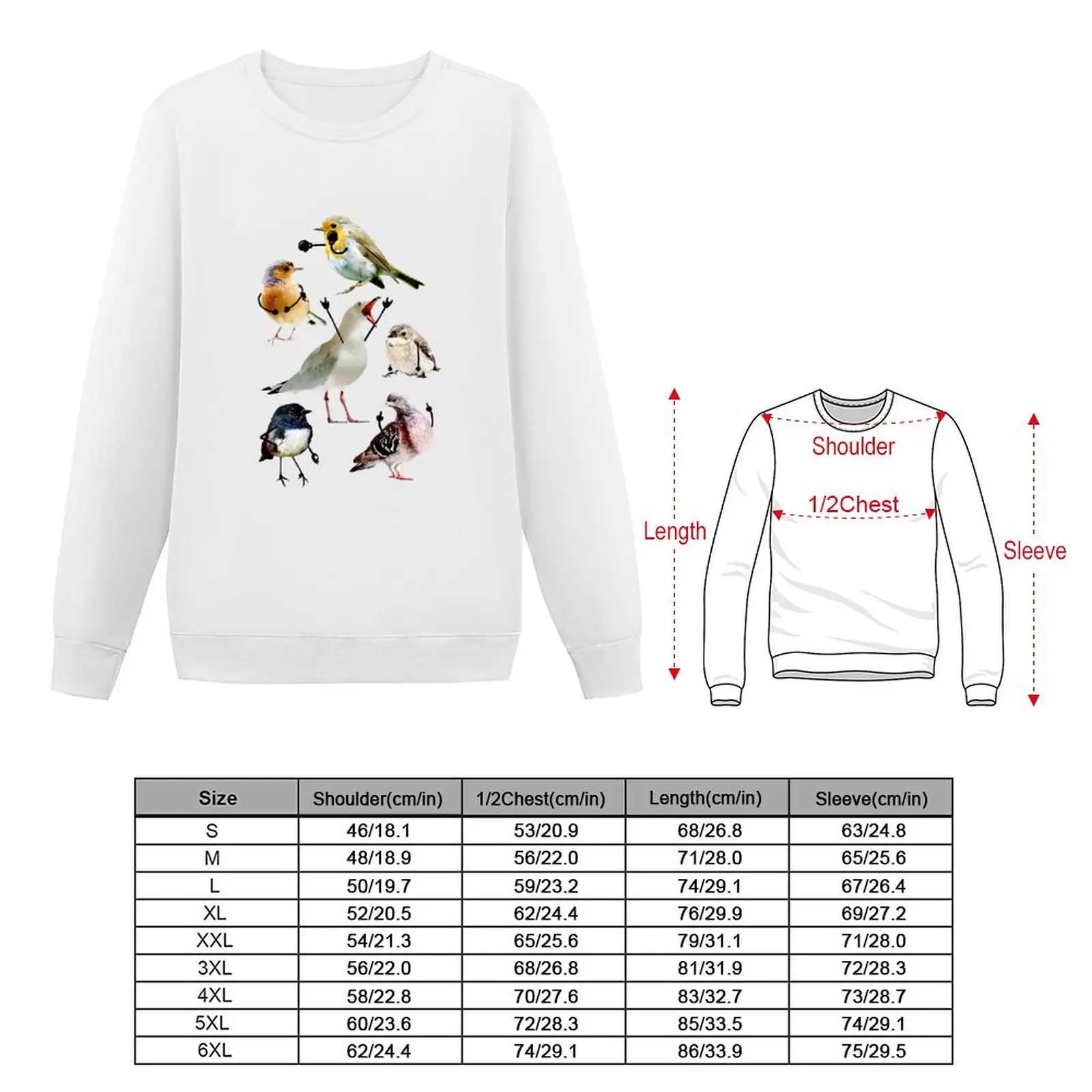 Birds With Arms Sweatshirt anime clothing korean autumn clothes men clothing sweatshirt