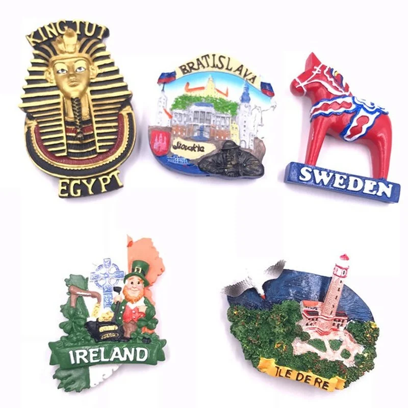 Egypt France Travelling Souvenirs Fridge Magnets Home Decor Egyptian Pharaoh Resin Magnetic Stickers for Message Board