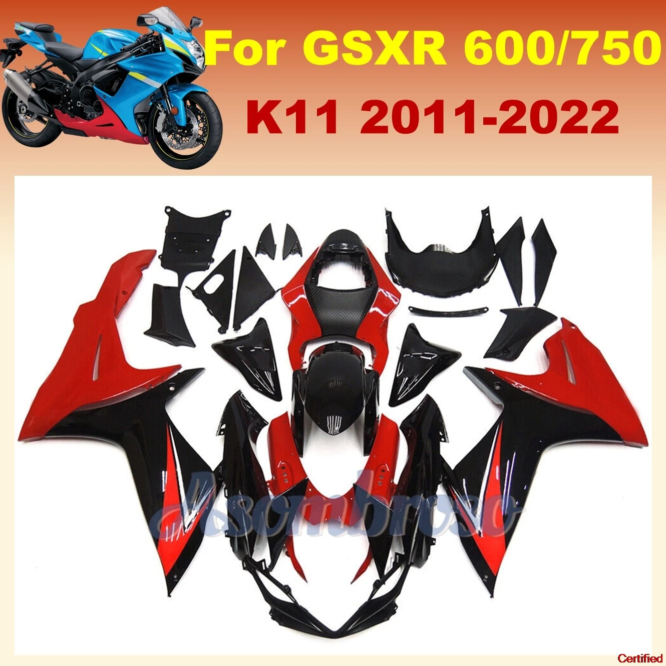 

Комплект обтекателей для мотоциклов для GSXR600 GSXR750 2011 2020 2019 2018 2016 2012 K11 GSX-R750, обтекатель кузова