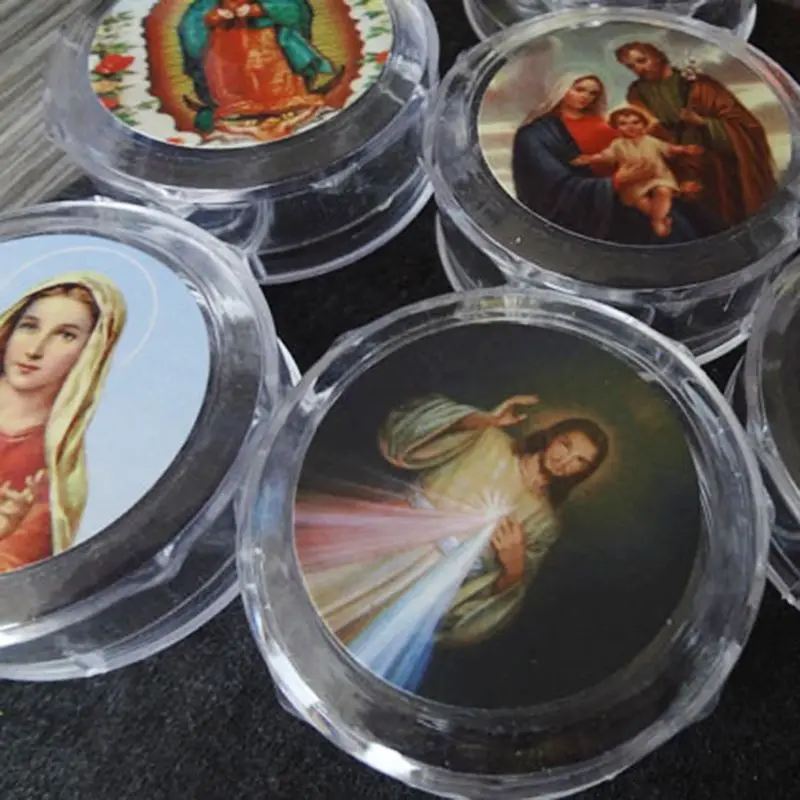 10pcs Plastic Storage Box for Round Beads Catholic Rosary for Cross Religious