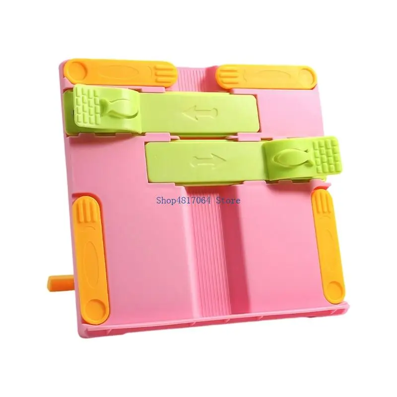 T3LB Adjustable Reading Stand Folding Textbook Stand with Page Clips for Tablets Book