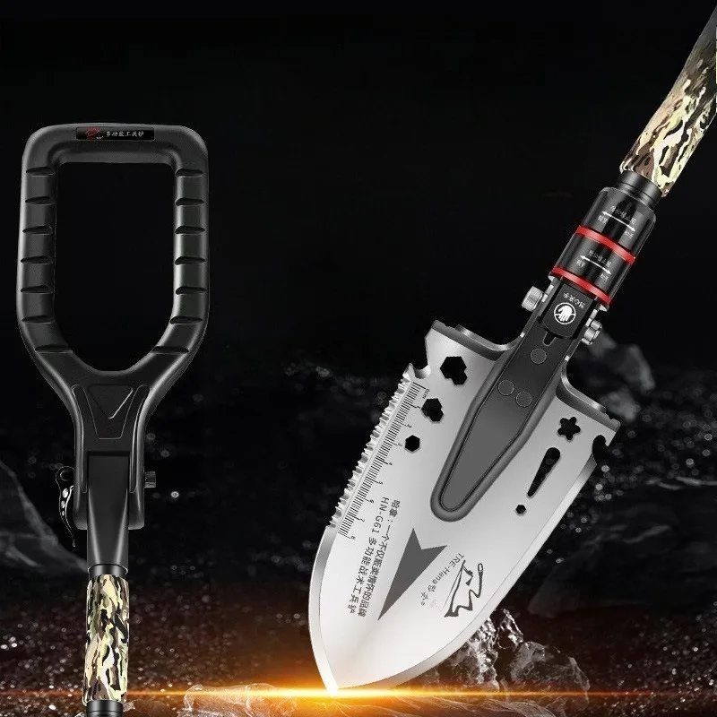 Stainless Steel Outdoor Engineer Shovel Camping Survival Tool Vehicle-mounted Folding Shovel Agriculture Gardening Tools