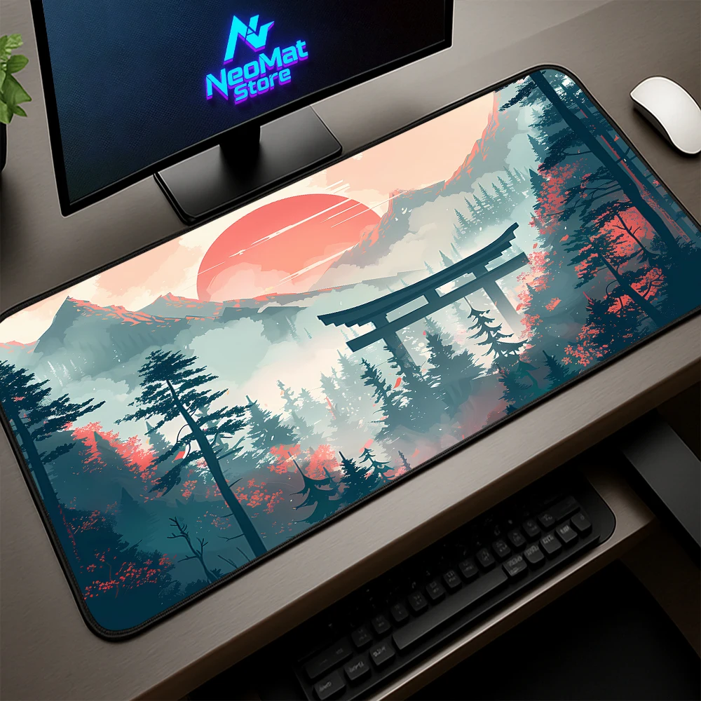 

Xxl Mouse Mat Landscapes Home Office Accessories Nousepad Gamer 80x40 Japanese Mousepepad Mechanical Keyboard Rubber Mause Pad