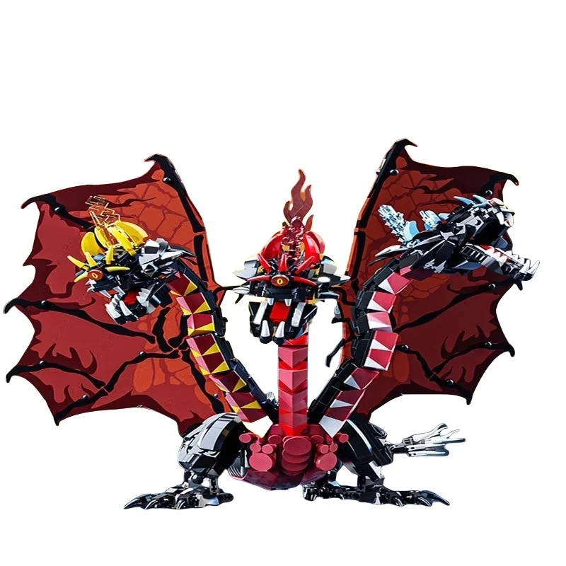 

Low-cost fun three-headed dragon linkage sail wings and positionable joints legendary biological model holiday gift