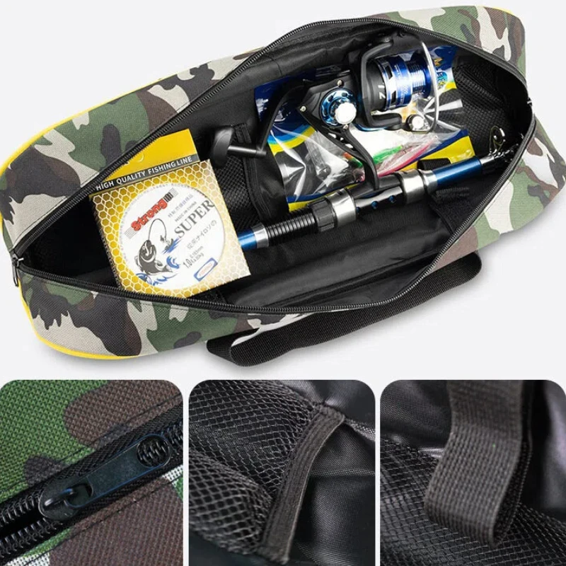 JSFUN دائم الصيد رود حقيبة في الهواء الطلق الصيد رود حقيبة السفر حقيبة التخزين الصيد بكرة معالجة حقيبة التخزين هدايا للرجال #4