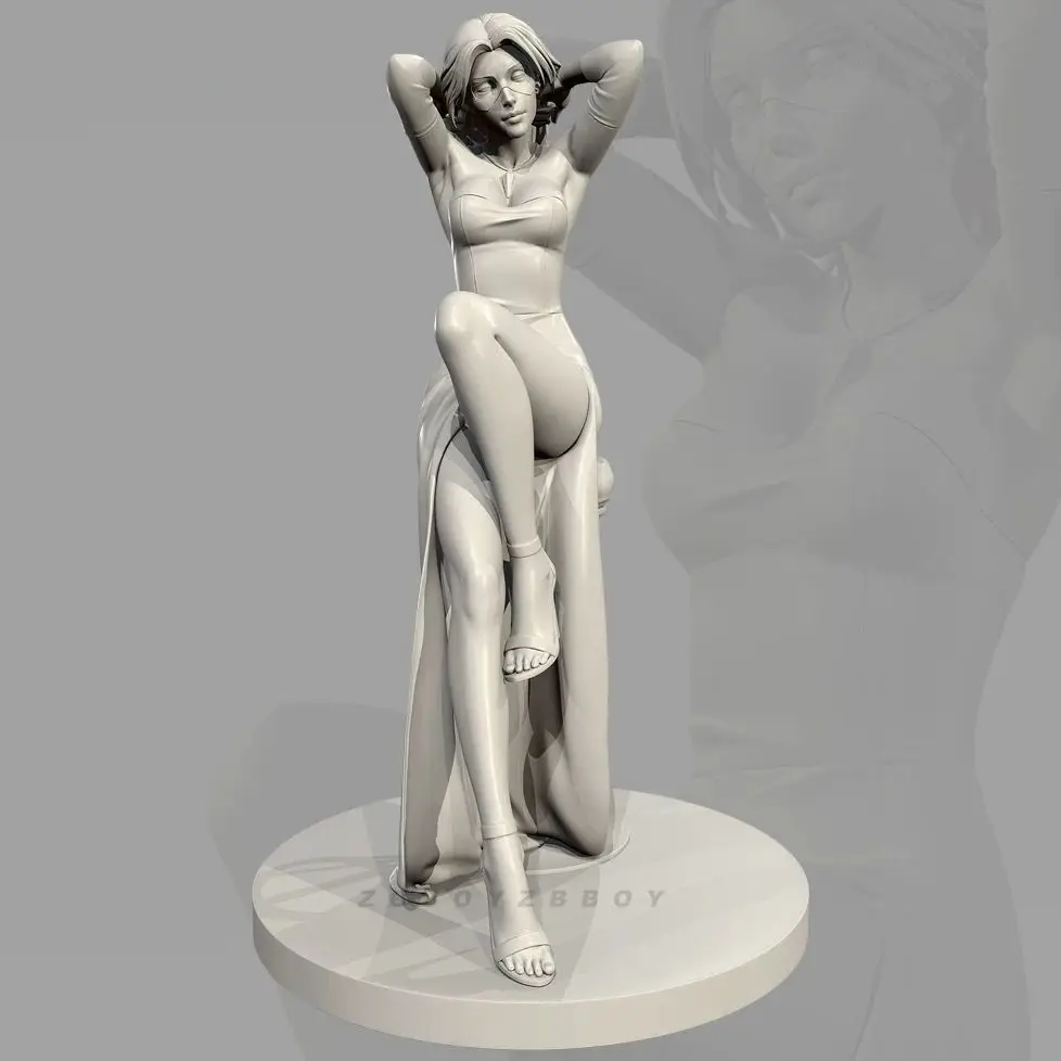 50mm 75mm 90mm 3D Printed Model of Fashion Female Statue DIY Self-assembly and Coloring Figurine Miniature Craft Gift view 3