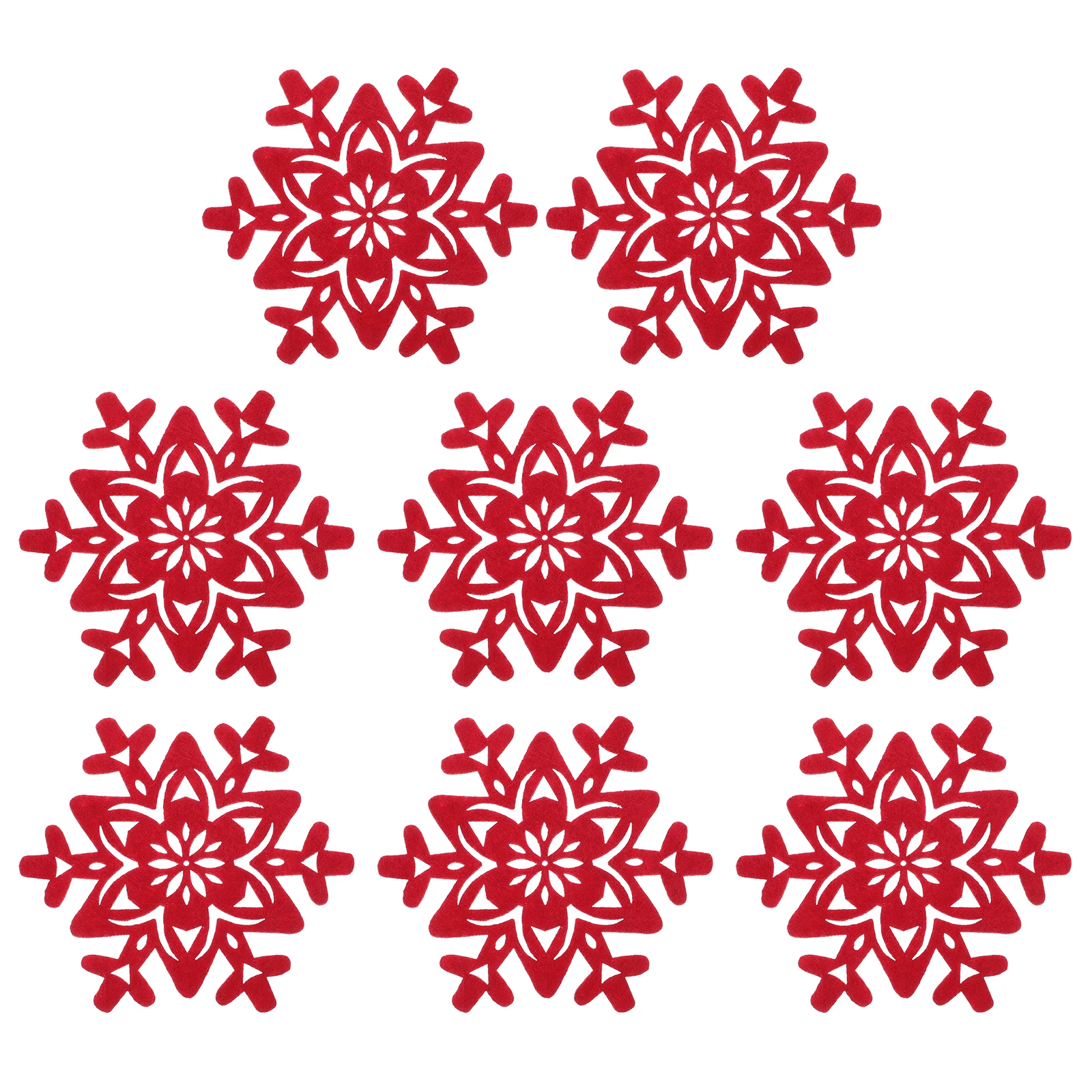 

Christmas Decoration Decorative Coasters Flower Cup Mat Felt Insulation Pads Red Mats for Table