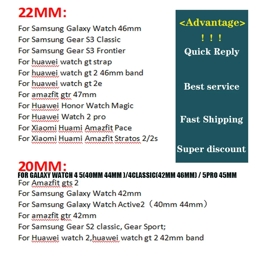 22mm 20mm Nylon Watch Band for Samsung Galaxy Watch 3 4 5 Pro 46mm Replacement Amazfit HUAWEI Watch GT2  Amazfit Soprt Wristband image 6