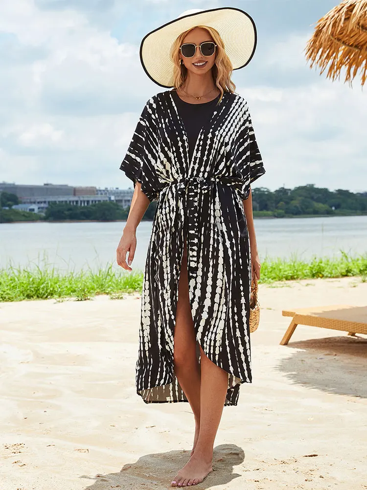 Kaftan Beach Tunic Beach Cover up Saida de Praia Swimsuit Women Bikini cover up Pareo Sarong Beachwear N1225