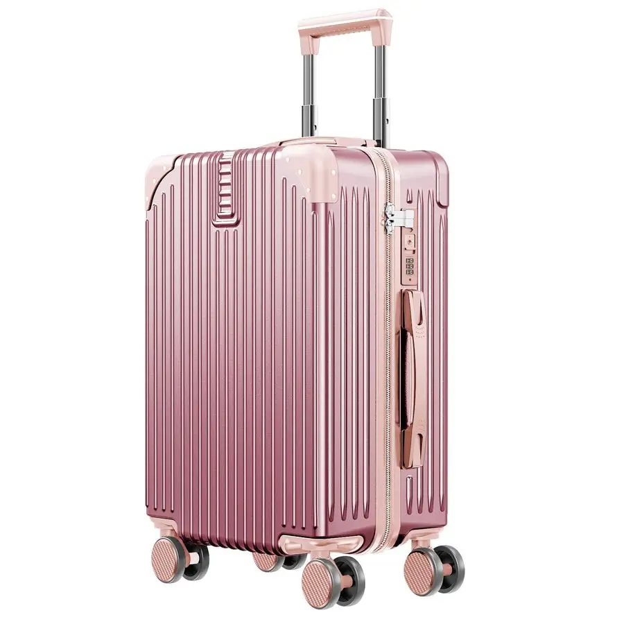 

on luggage airline approved Lightweight carry on luggage 22x14x9 airline approved with TSA lock 8 Double Spinner Wheels Hard She