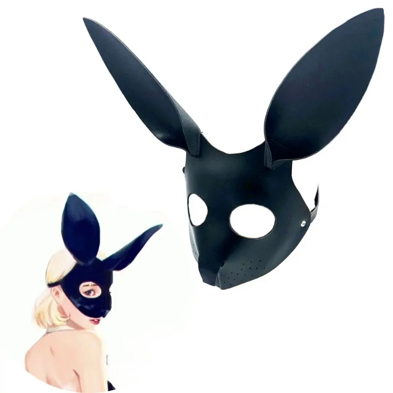 

Sexry Bunny Eyepatch Mask Leather Adjustable Nightclub Performance Party Prom Props
