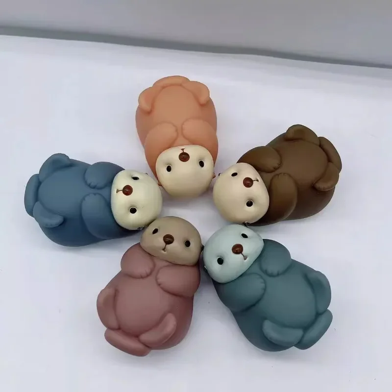 YELL Original Miniatures Figurines Mini Aquarium Rove Sea Otter Gashapon Toy Swimming in Water Doll Gashapon Figures Kids Gifts