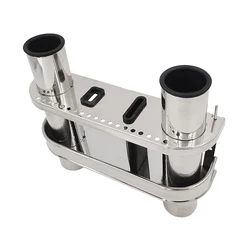 Boat 304 Stainless Steel 2-Tube Holder Fishing Outrigger Rod Holder and Tackle Rack