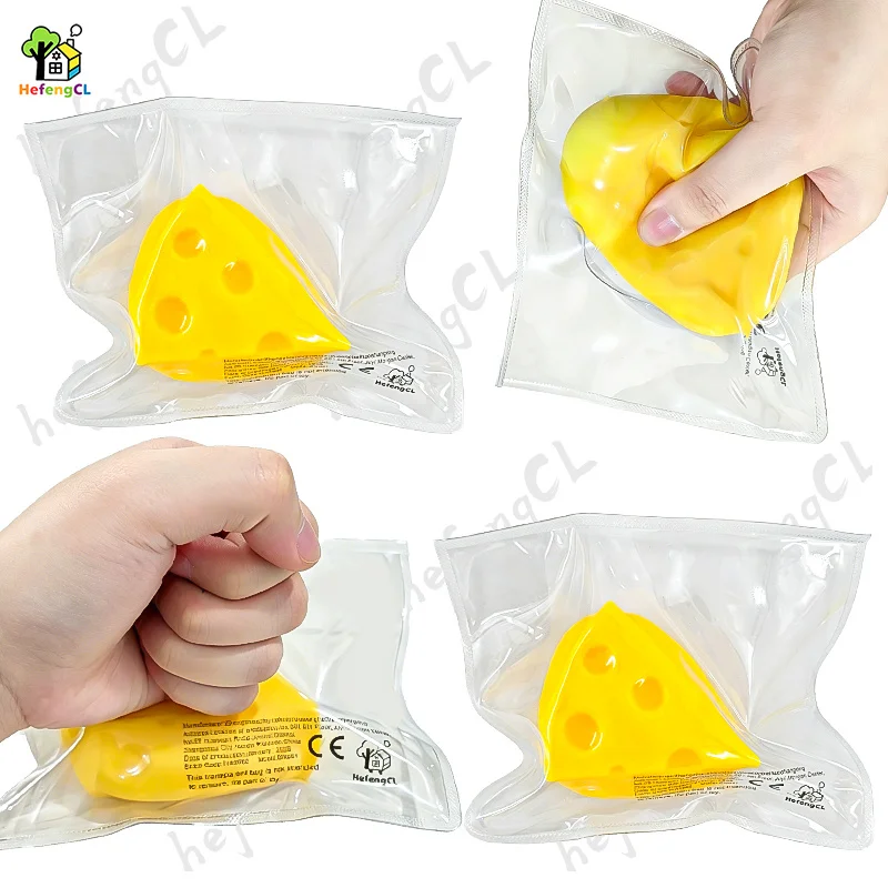 Giant Cheese Cube Squishy Toys Jumbo Slow Rising Soft Sensory Squeeze Fidget Toy for Stress Relief Large Relaxation Gift for Kids Teens Adults Summer Party Favors Birthday Office Desktop Accessories Cat Dog Pet Toys