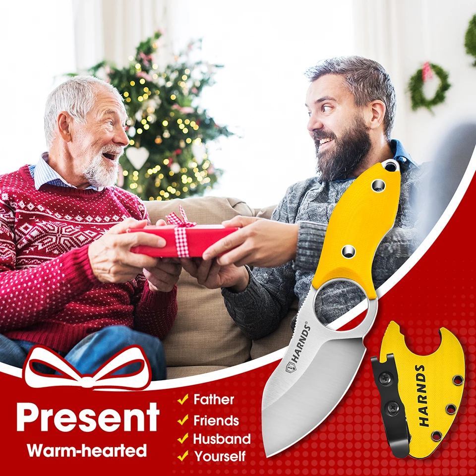 

Карманный нож Harnds Eggplant на открытом воздухе, шейный нож со стальным лезвием D2 и ручкой G10, нож премиум-класса EDC для кемпинга и лыж