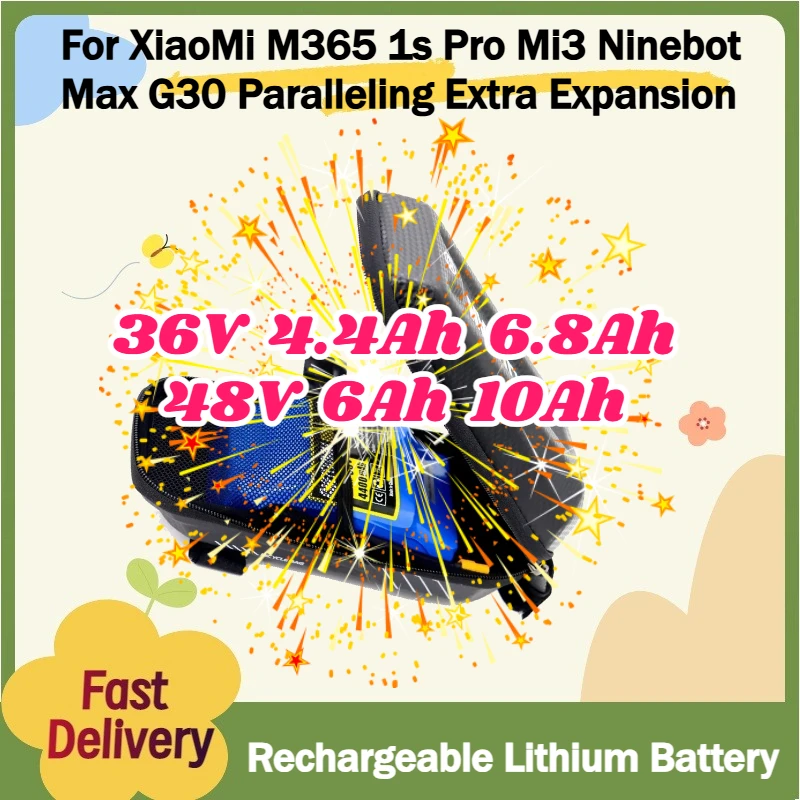

For XiaoMi M365 1s Pro Mi3 Ninebot Max G30 Paralleling Extra Expansion with Battery Bag 36V 4.4Ah 6.8Ah 48V 6Ah 10Ah Battery