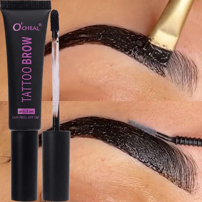 שחור קליפות גבות ג 'ל עם כרטיס מברשת עמיד עמיד למים קעקוע גוון צבע גוון צבע קבוע למחצה