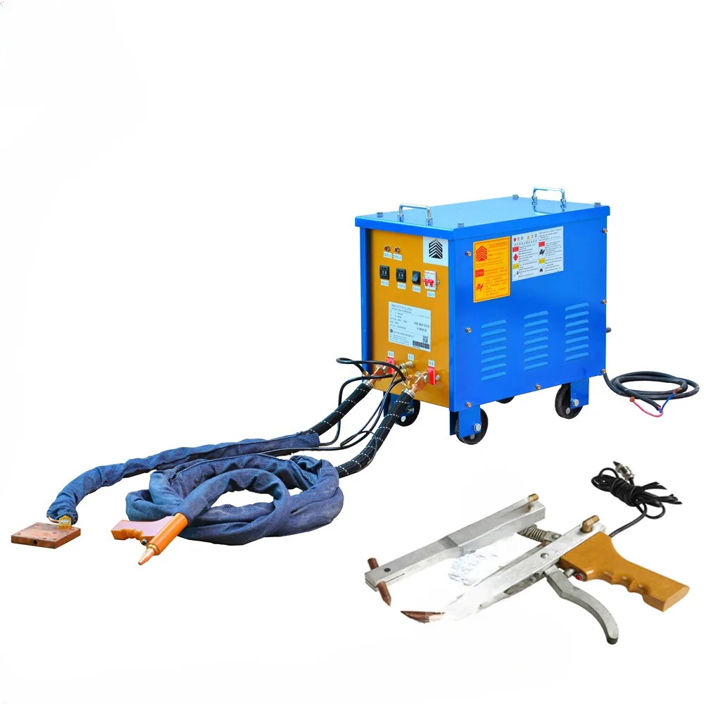 Movable hand-held spot welder for plate