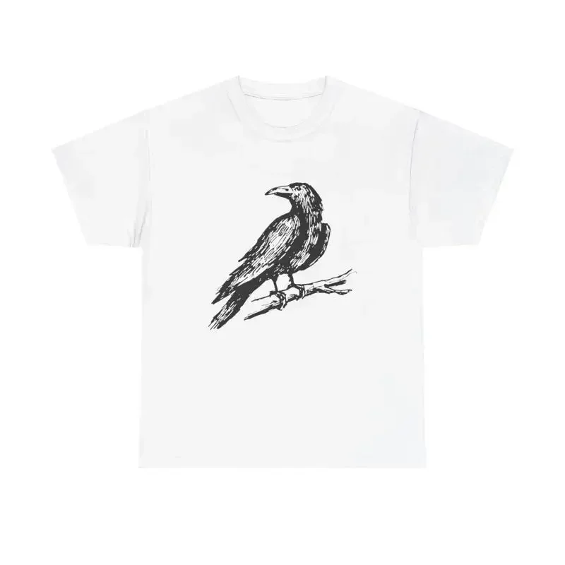 Raven Branch T Shirt Grunge Gothic Emo Crow Black Halloween