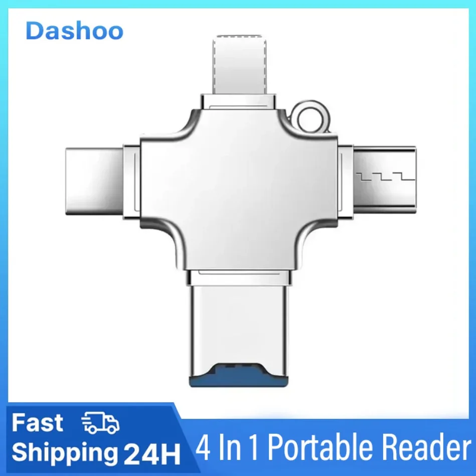 

4IN1 Memory Card Reader for iPhone Laptop PC Type-C OTG Adapter for iOS USB A Micro SD Card Reader for Samsung Huawei Xiaomi LG