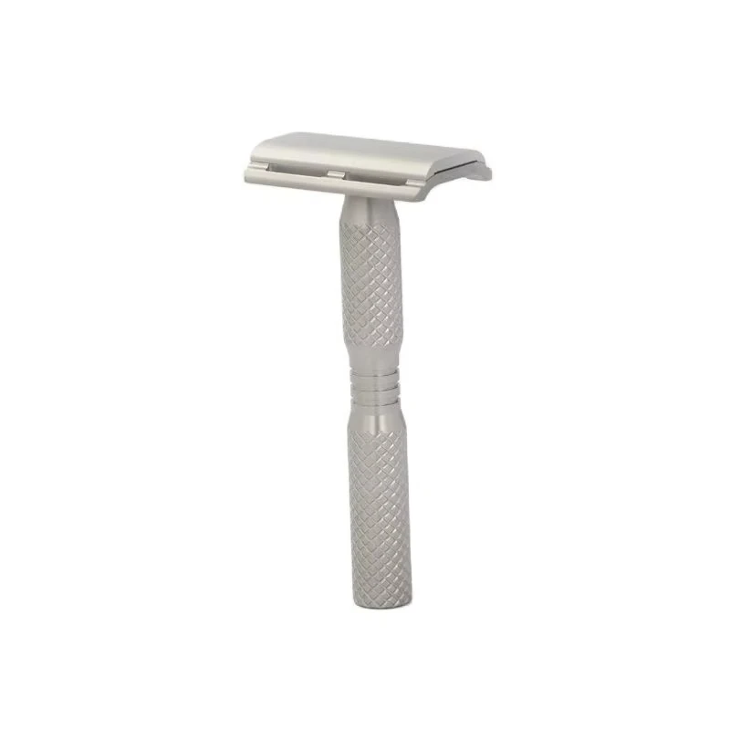 2026 YAQI Ghost Cross Grain Pattern Titanium Lightweight Safety Razor for Smooth Shaving Experience