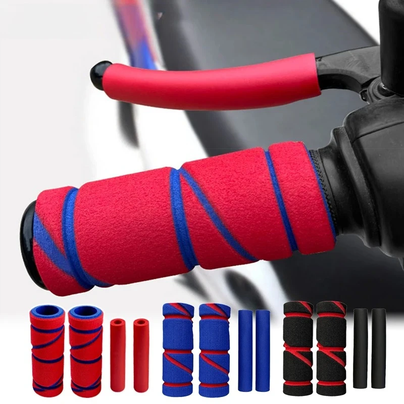 1set Comfortable Portable Practical Wear-resistant For All Seasons Motorcycle Handlebar Grip Universal Handle Bar Cover Brake Cl