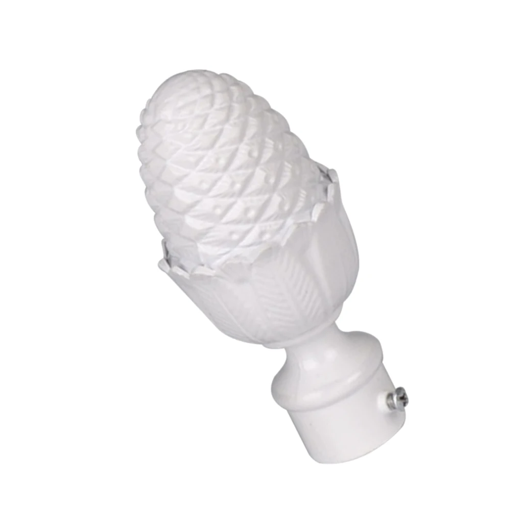Decorative Curtain Rod End Alloy Finial Head Drapery Rail Pole Cap for Window Treatment and Home Improvement